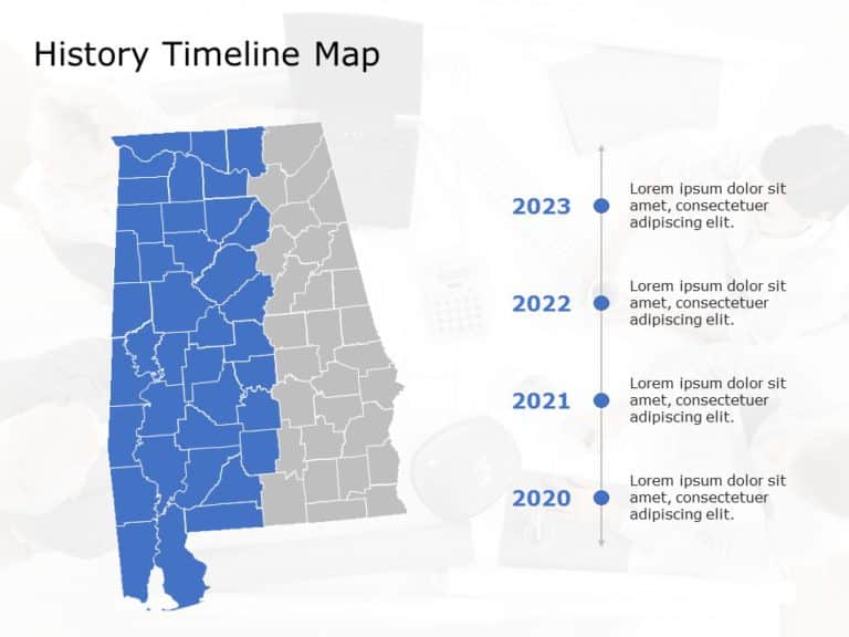Alabama Map 7 PowerPoint Template