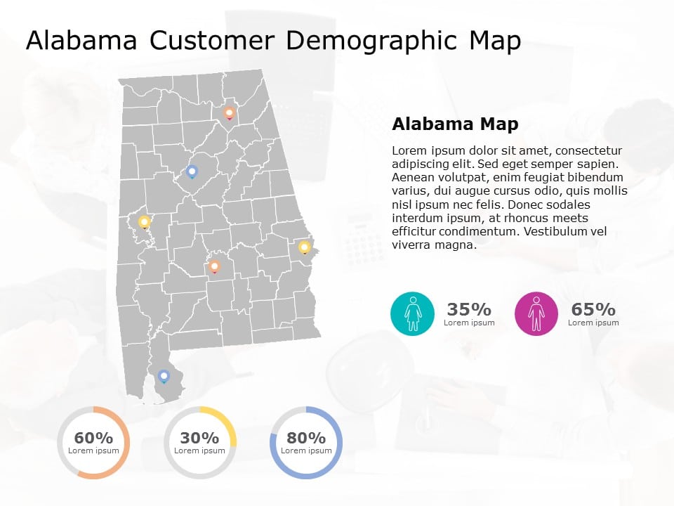 Alabama Map 8 PowerPoint Template & Google Slides Theme