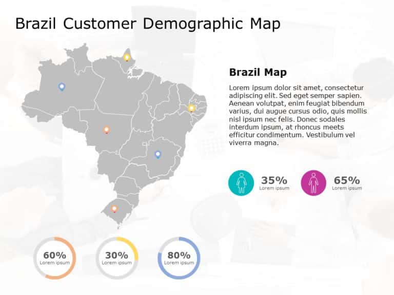 Brazil Map 8 PowerPoint Template