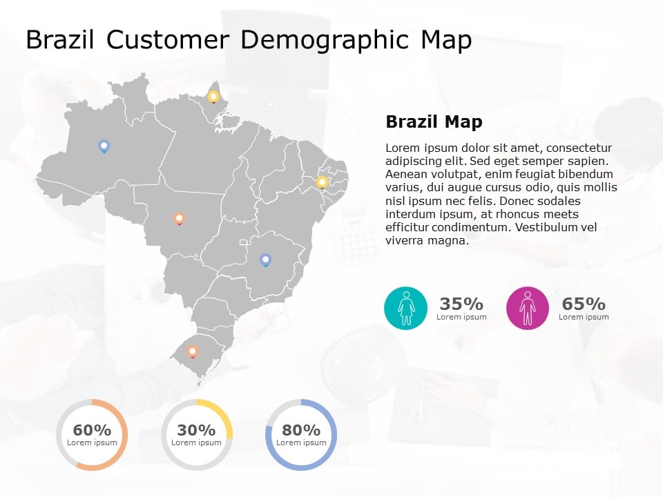 Brazil Map 8 PowerPoint Template