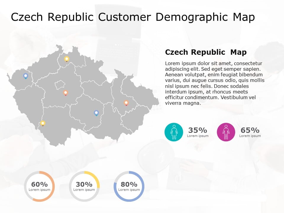 Czech Republic Map 8 PowerPoint Template