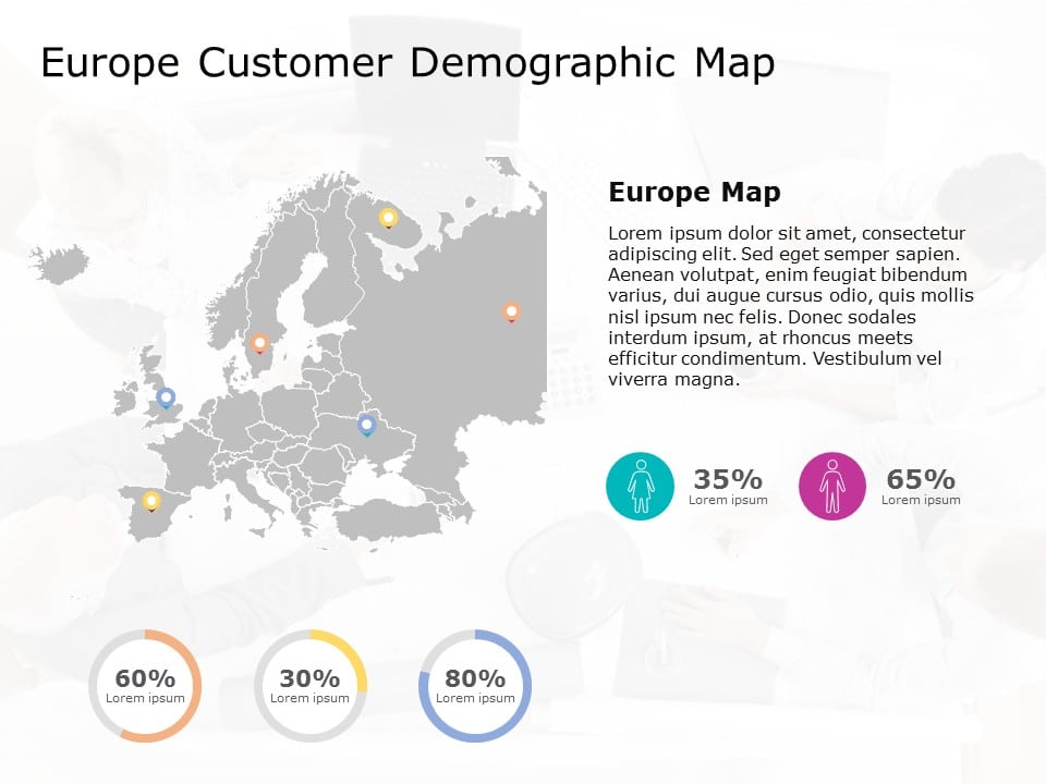 Europe Map 8 PowerPoint Template