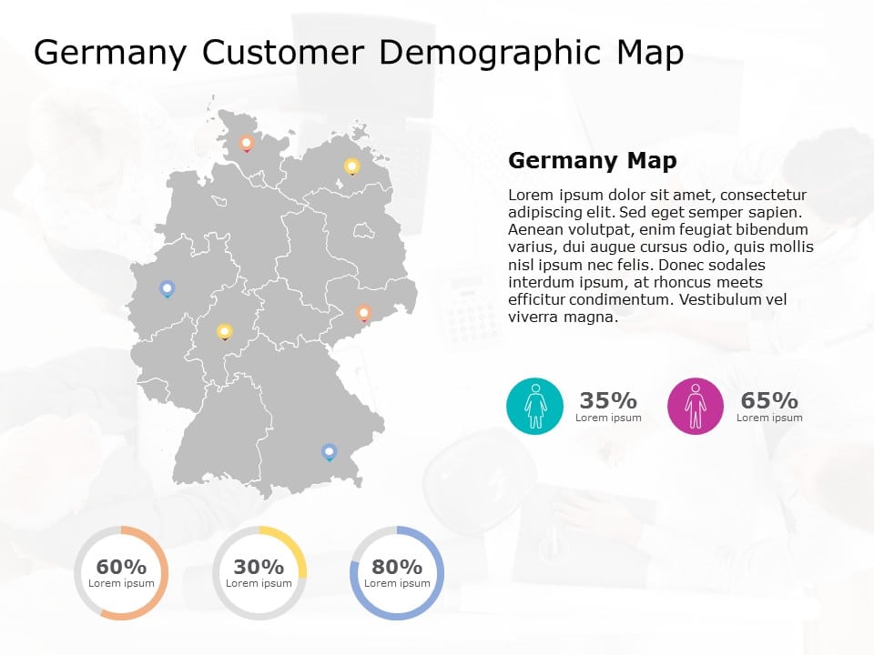 Germany Map 9 PowerPoint Template