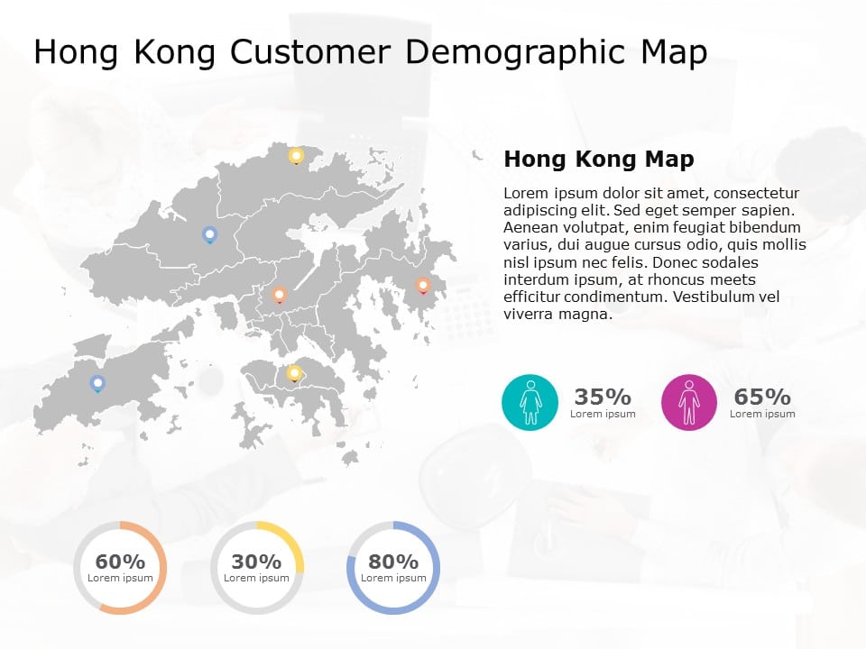 Hong Kong Map 8 PowerPoint Template