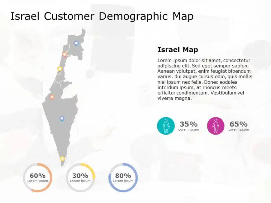 Israel Map 8 PowerPoint Template