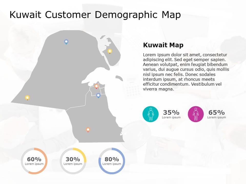 Kuwait Map 8 PowerPoint Template