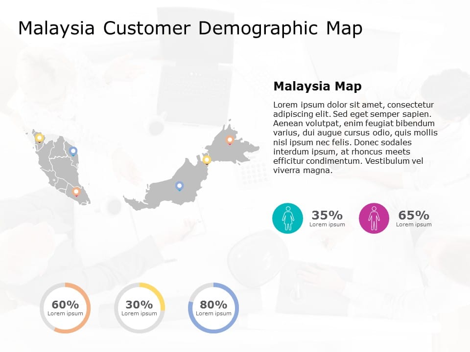 Malaysia Map 8 PowerPoint Template