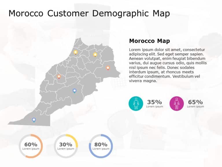 Morocco Map 8 PowerPoint Template