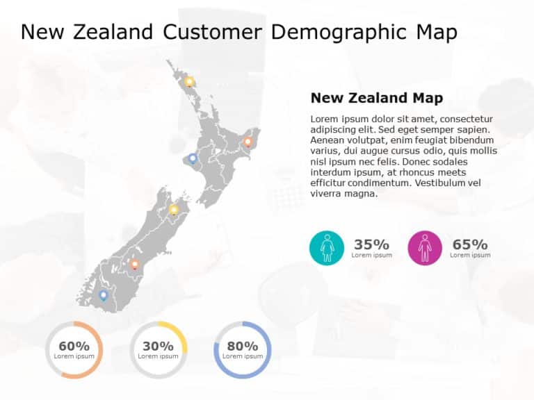 New Zealand Map 4 PowerPoint Template & Google Slides Theme