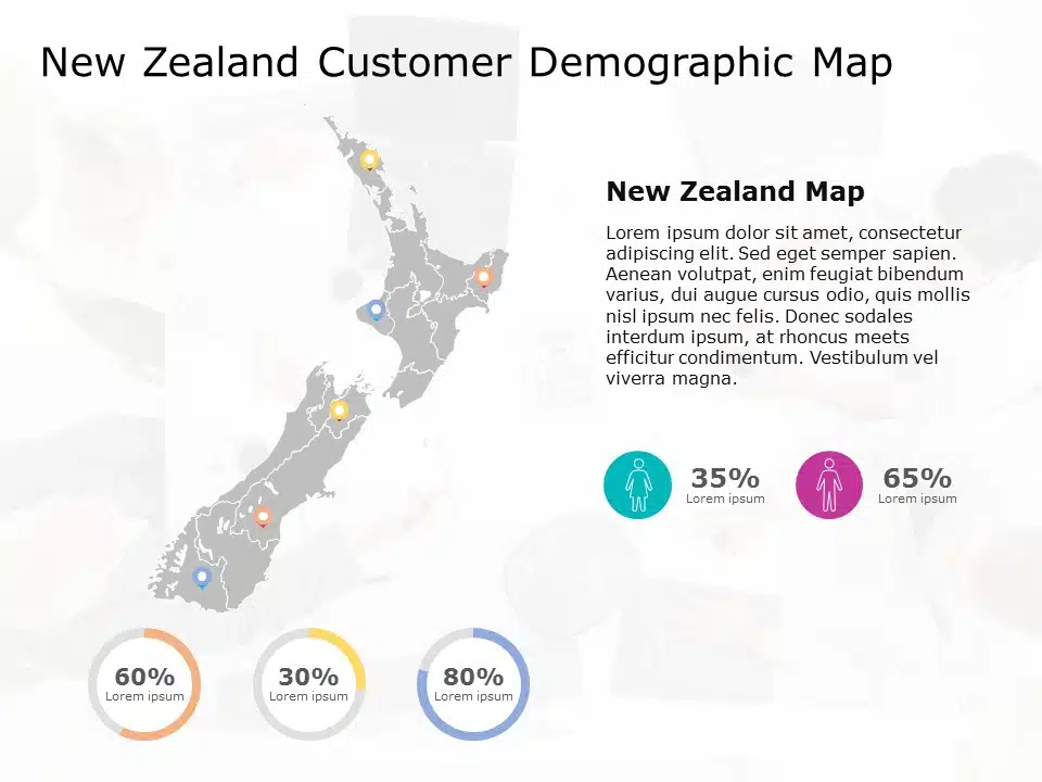 New Zealand Map 4 PowerPoint Template & Google Slides Theme