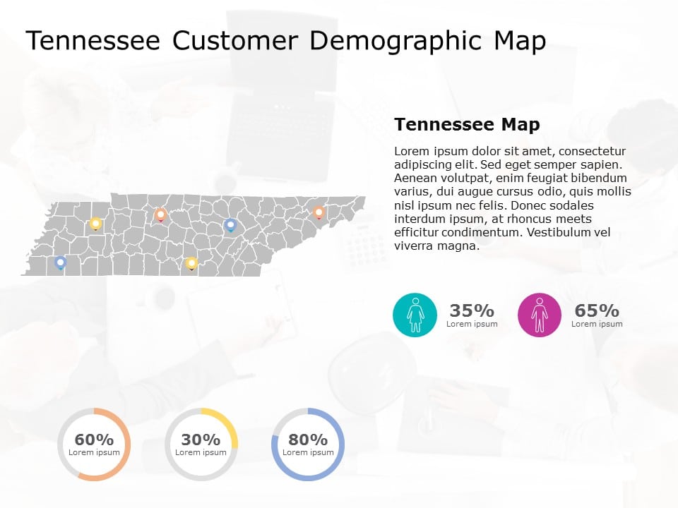 Tennessee Map 8 PowerPoint Template & Google Slides Theme