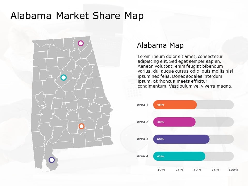Alabama Map 9 PowerPoint Template & Google Slides Theme