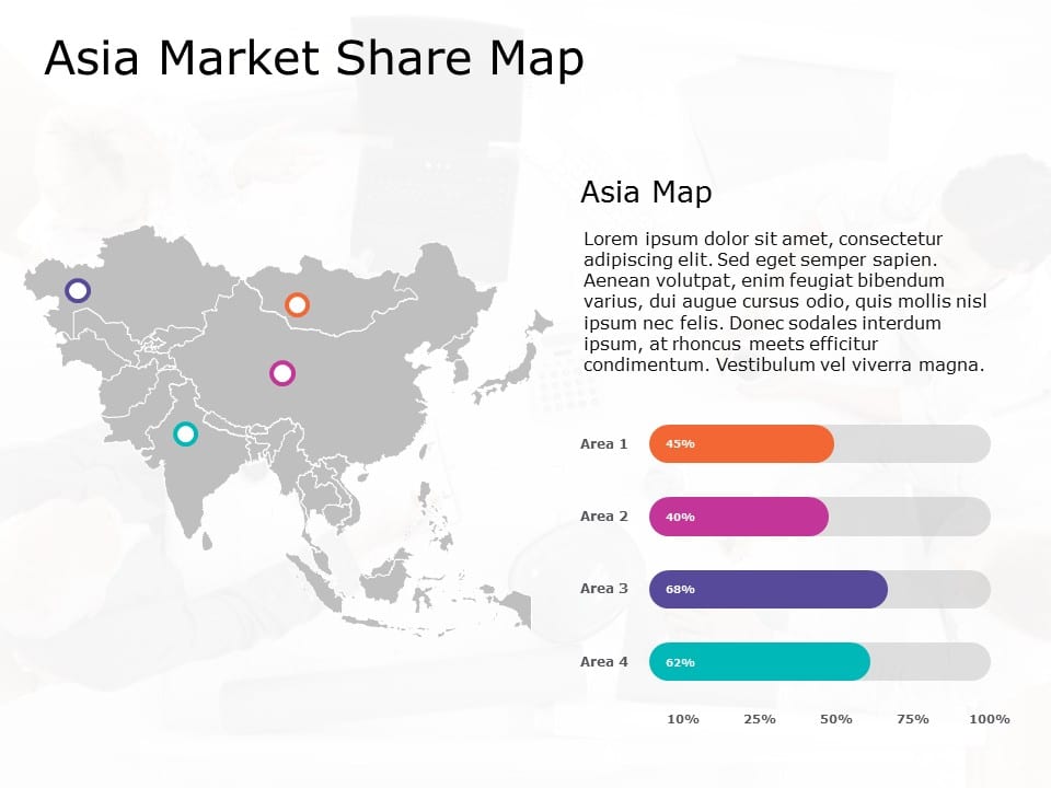 Asia Map 9 PowerPoint Template