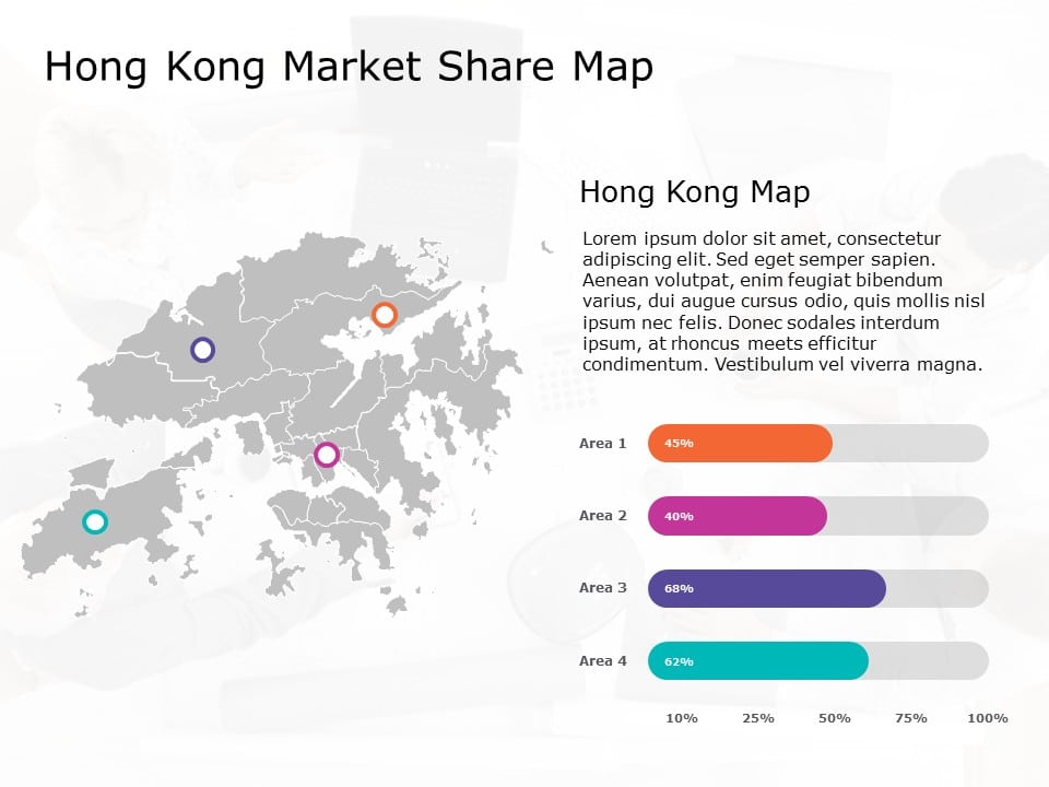 Hong Kong Map 9 PowerPoint Template