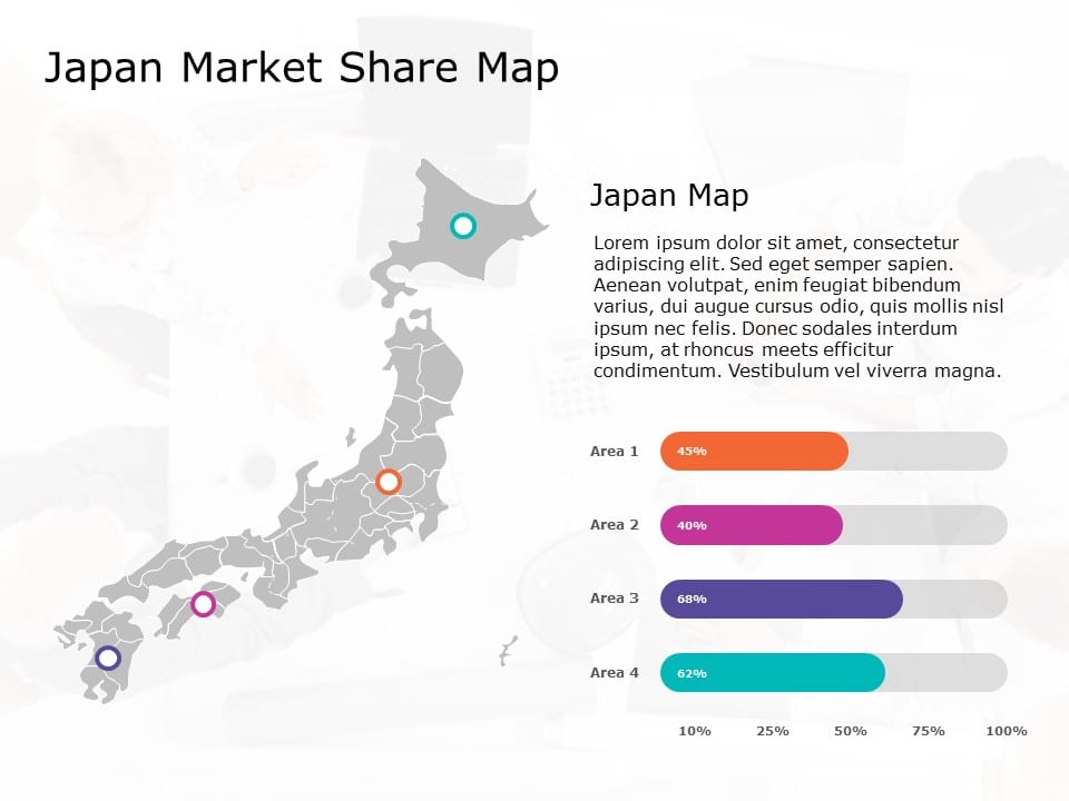 Japan Map 9 PowerPoint Template