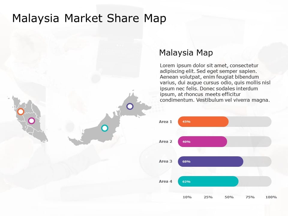 Malaysia Map 9 PowerPoint Template