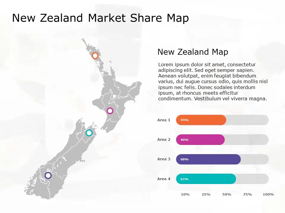 New Zealand Map 2 PowerPoint Template & Google Slides Theme