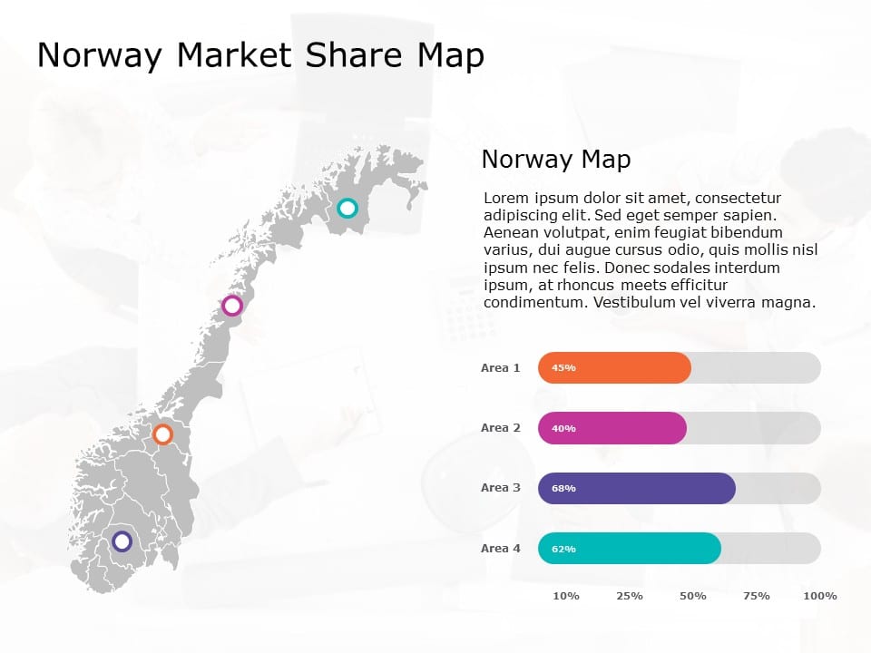Norway Map 9 PowerPoint Template