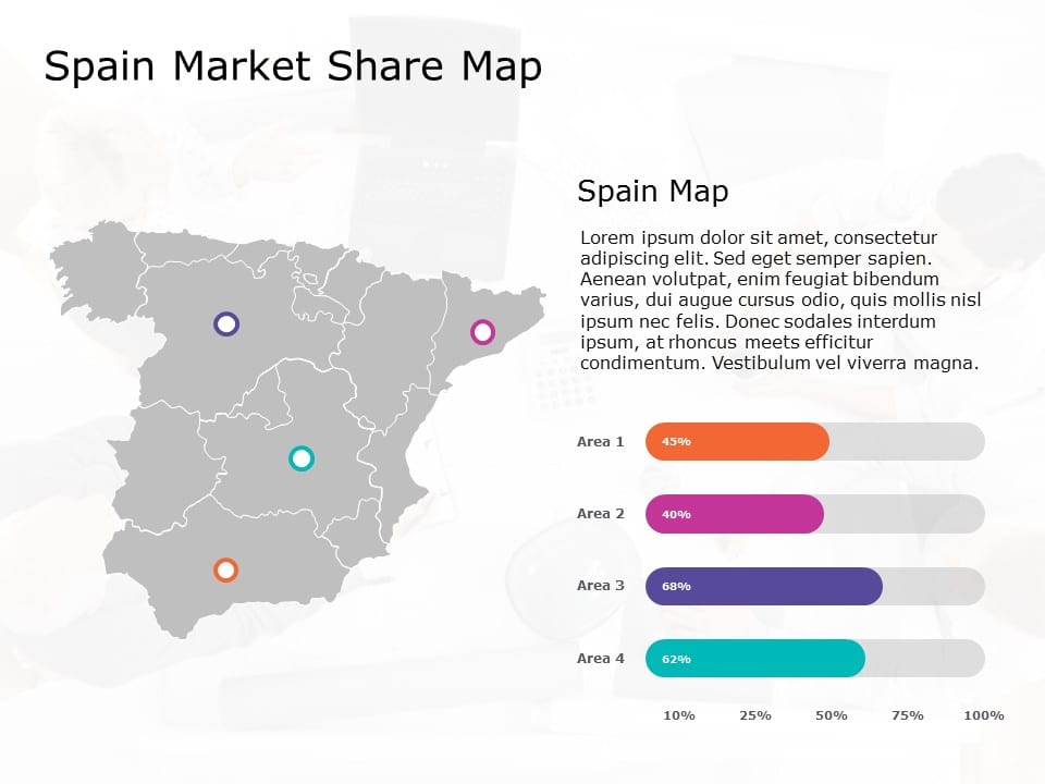 Spain Map 9 PowerPoint Template