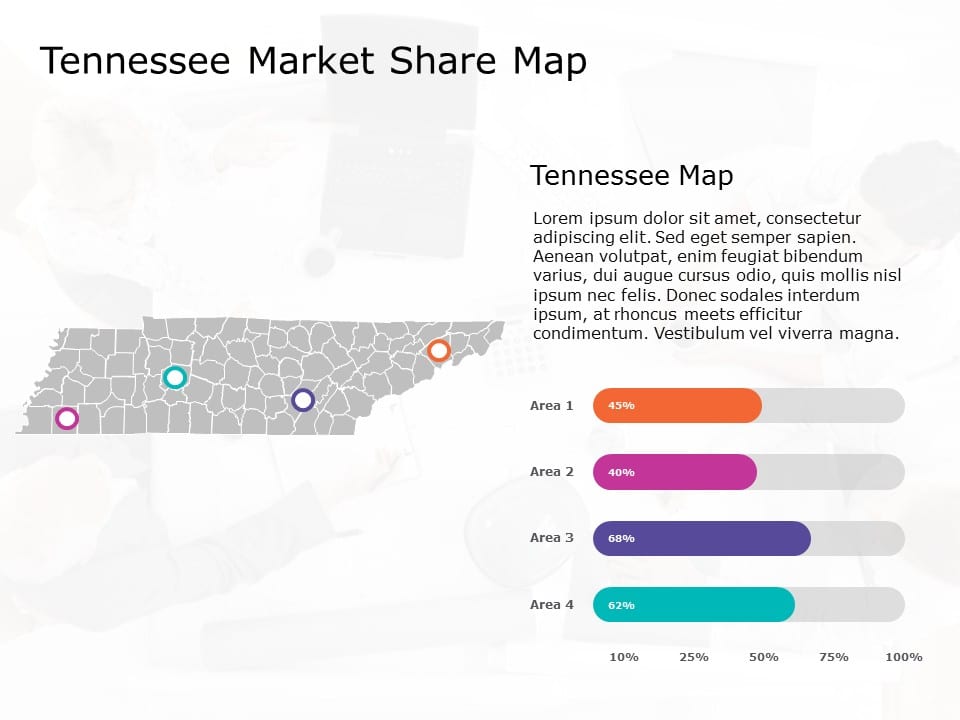 Tennessee Map 9 PowerPoint Template