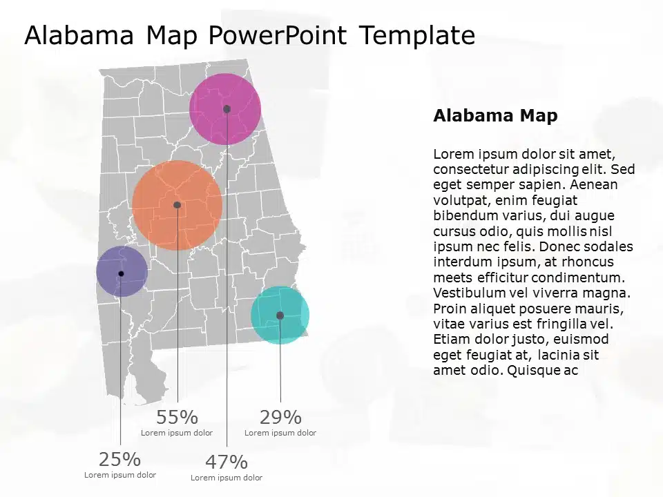 Alabama Map 10 PowerPoint Template & Google Slides Theme