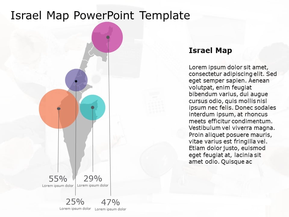 Israel Map 10 PowerPoint Template