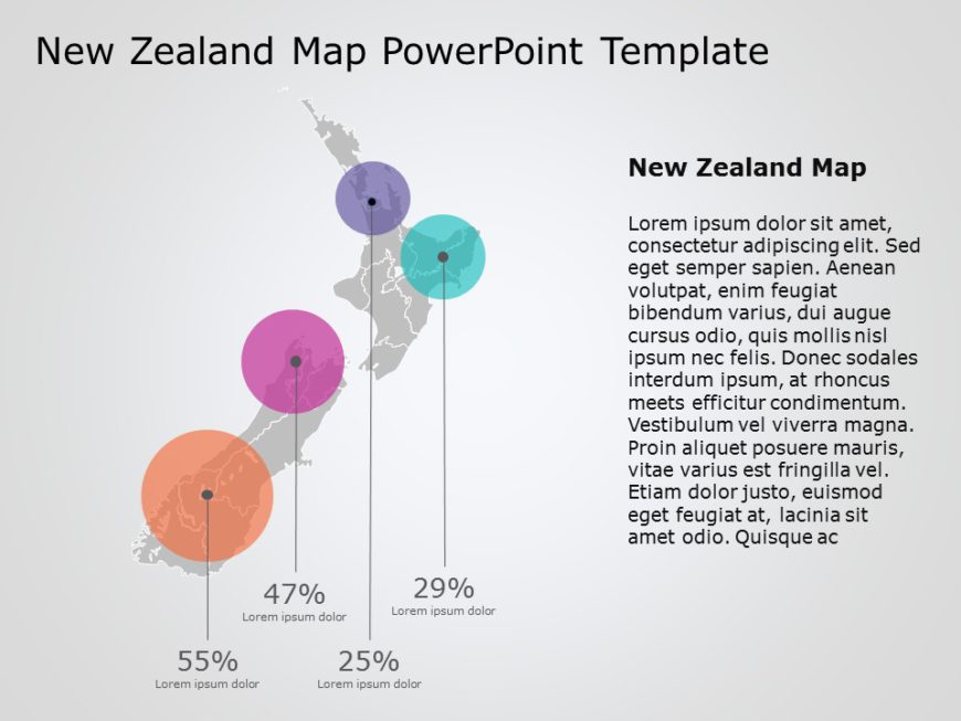 New Zealand Map 3 PowerPoint Template