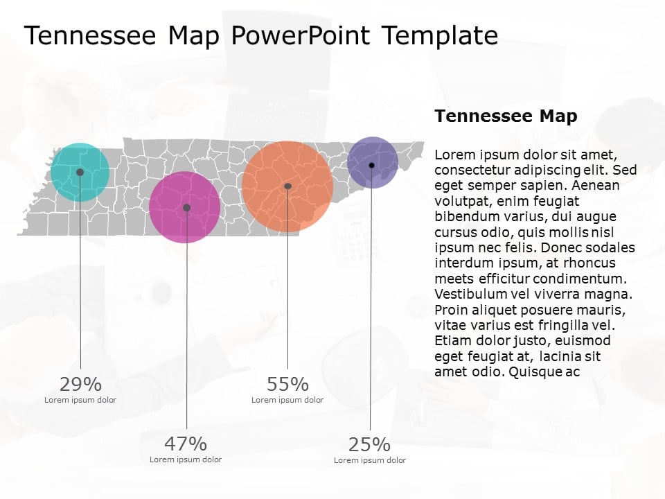 Tennessee Map 10 PowerPoint Template