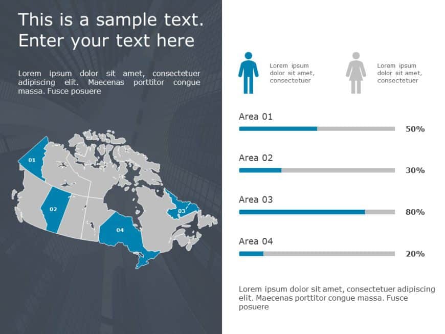 Canada Map 9 PowerPoint Template