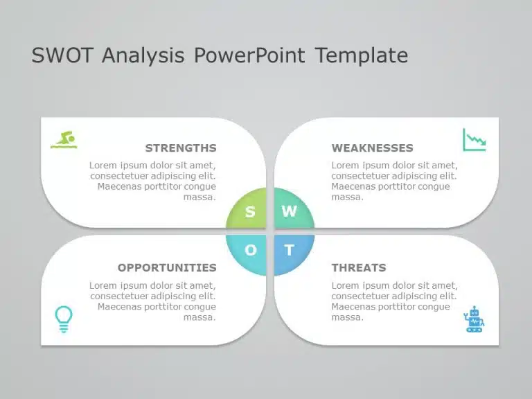 Petals Swot Analysis PowerPoint Template & Google Slides Theme