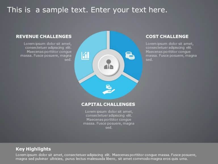 Problem and Solution 3 Challenges PowerPoint Template