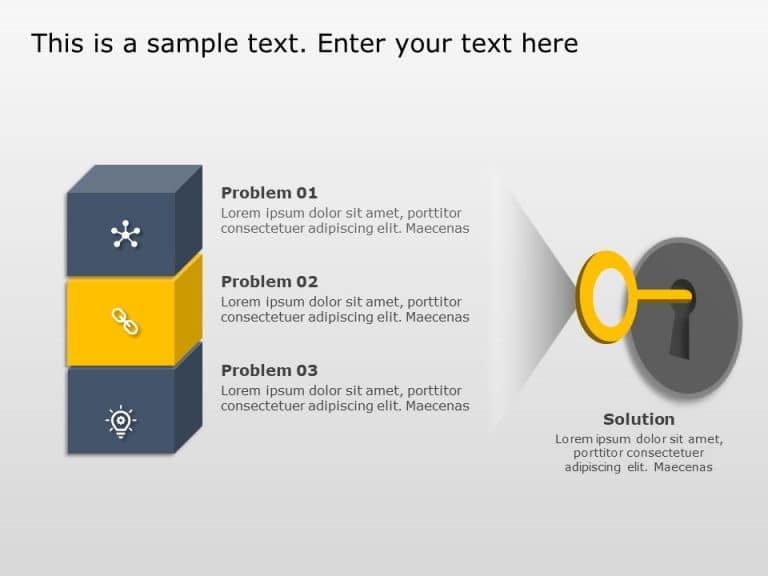 Gray and Yellow Keyhole Problem-Solution Diagram Presentation Template