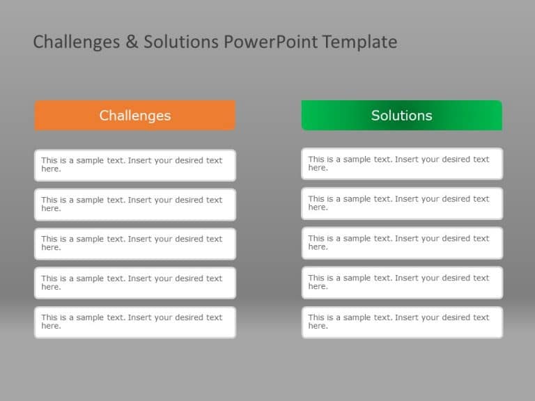 Problem & Solution 5 PowerPoint Template & Google Slides Theme