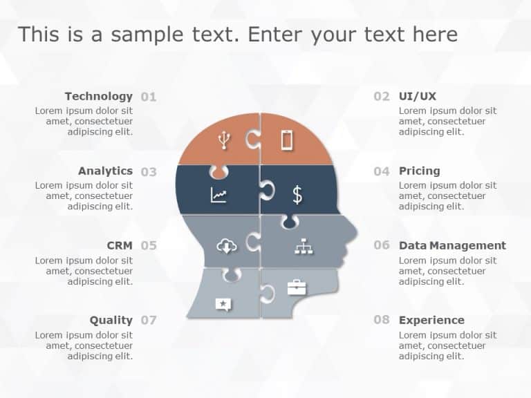 Puzzle Diagram 14 PowerPoint Template