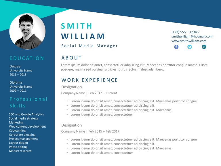 Resume Professional PowerPoint Template 1