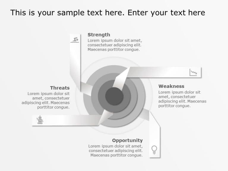 SWOT Concentric Circles PowerPoint Template & Google Slides Theme