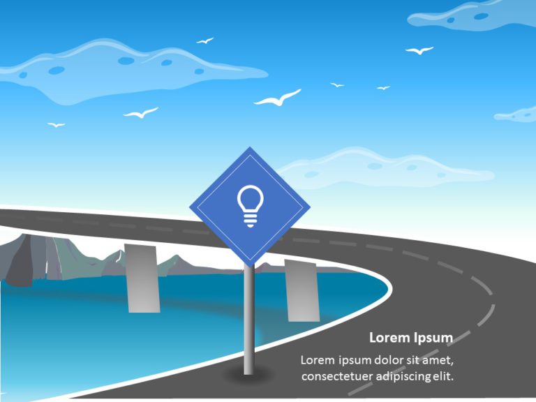 Animated Roadmap Bridge PowerPoint Template & Google Slides Theme 1