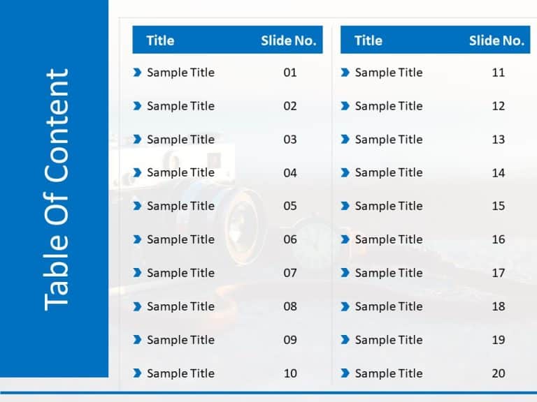 Table of Contents 10 Steps PowerPoint Template & Google Slides Theme