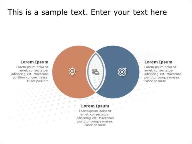 Two circle Venn diagram PowerPoint Template