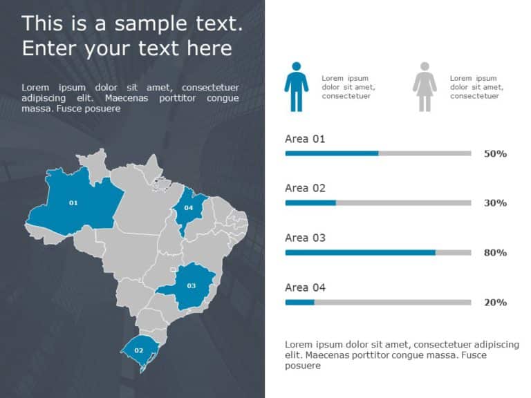 Brazil Map 3 PowerPoint Template