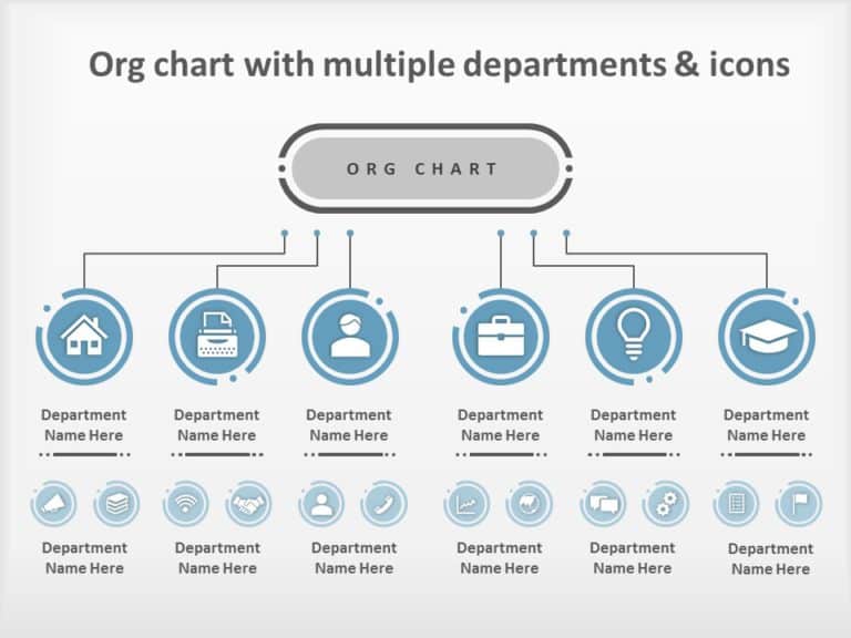 Org Chart Departments PowerPoint Template