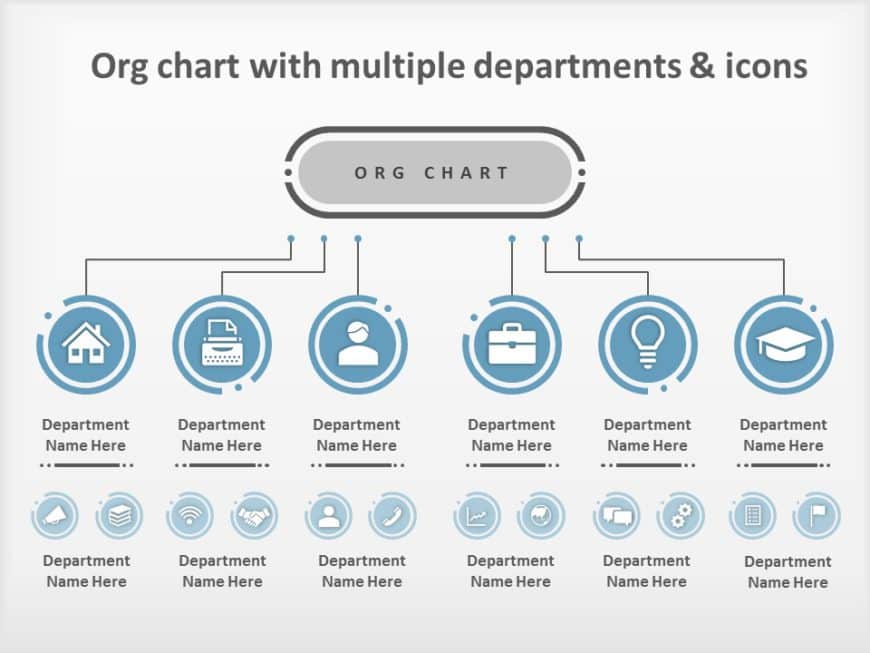 Org Chart Departments PowerPoint Template