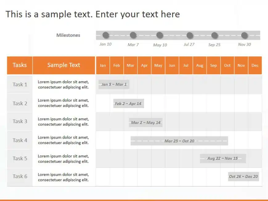 Animated Timeline Monthly Milestone Template for PowerPoint and Google Slides