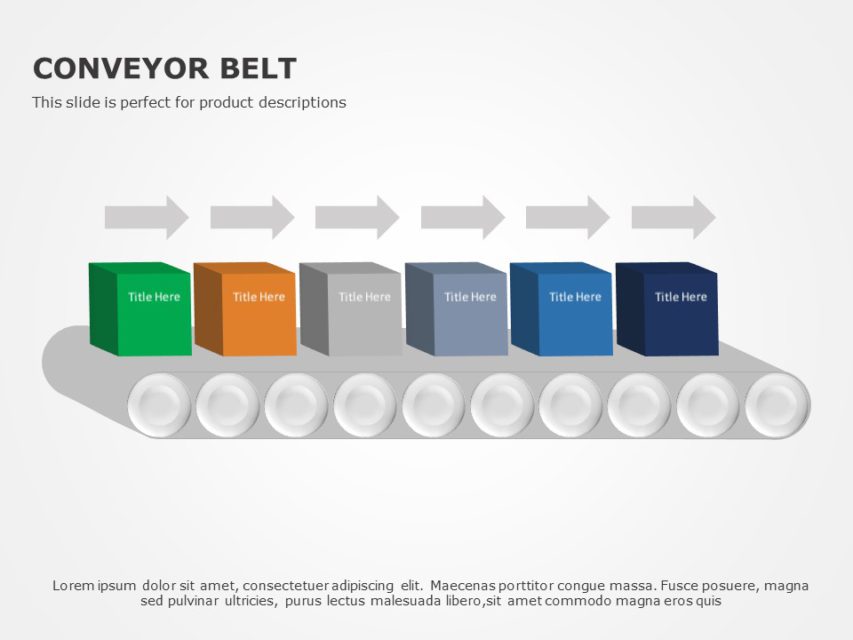 Conveyor Belt Process Flow 02 PowerPoint Template | SlideUpLift
