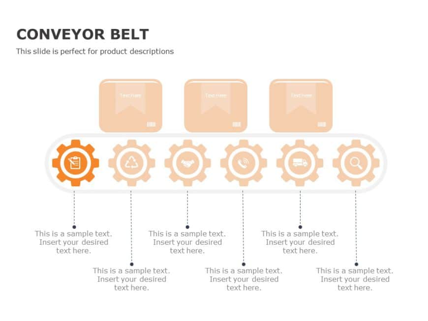 Conveyor Belt Process Flow 03 PowerPoint Template