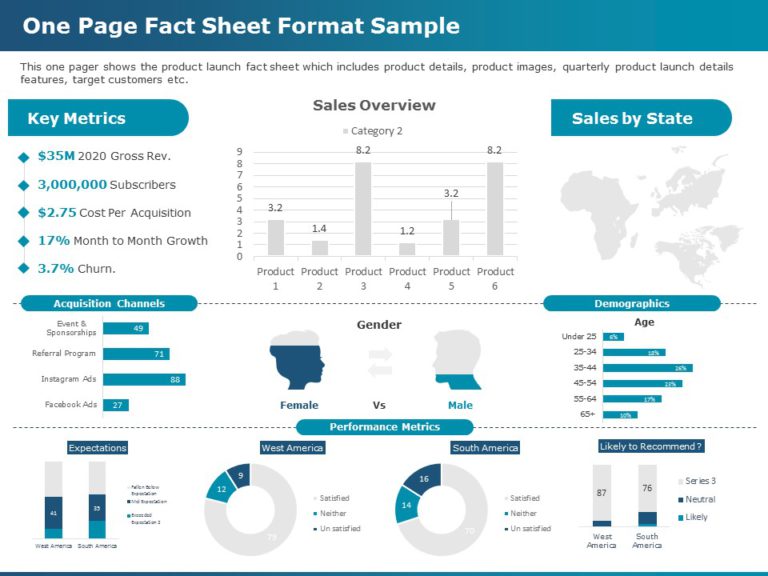 One Page Fact Sheet 04 PowerPoint Template