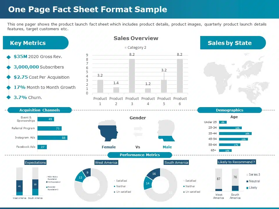 One Page Fact Sheet PowerPoint Template