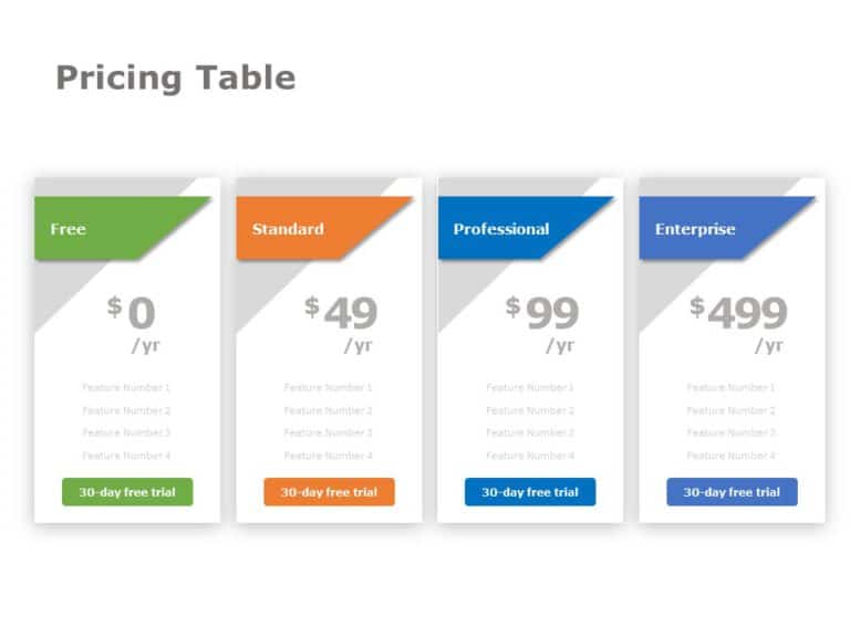 Pricing Table 04 PowerPoint Template & Google Slides Theme