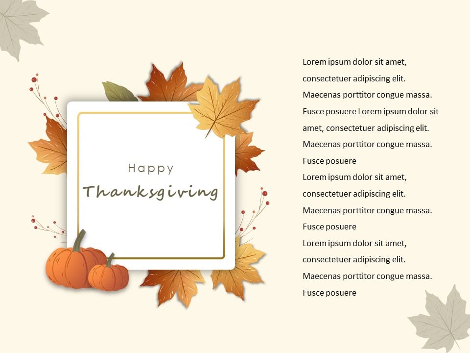 Happy Thanksgiving Greetings PowerPoint Template