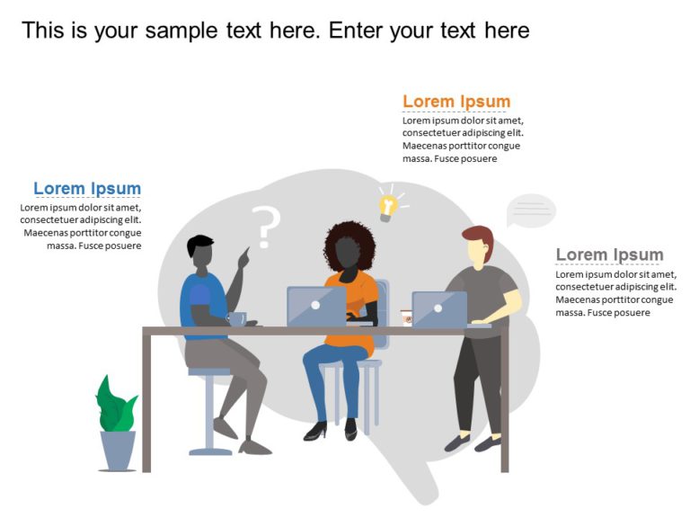 Teamwork Brainstorming Animated PowerPoint Template & Google Slides Theme
